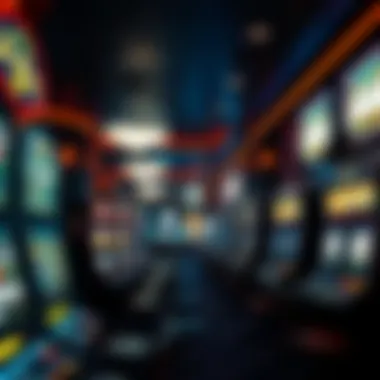 Immersive Casino Atmosphere A captivating scene of a casino environment with slot machines