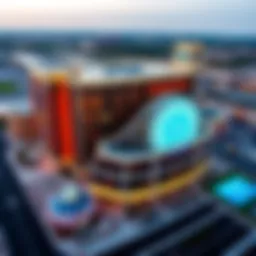 Aerial view of Winstar Casino showcasing its stunning architecture