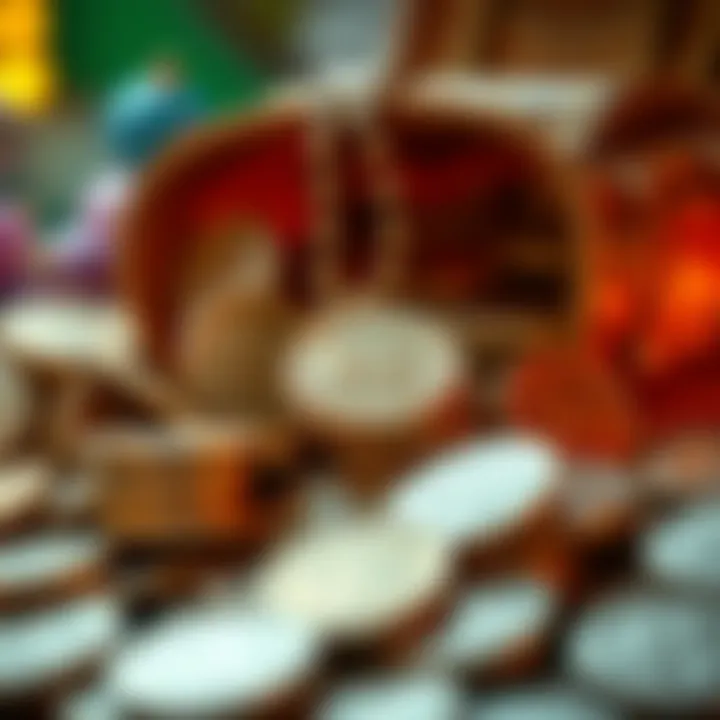 A collection of free coins used in Wizard of Oz slots gameplay