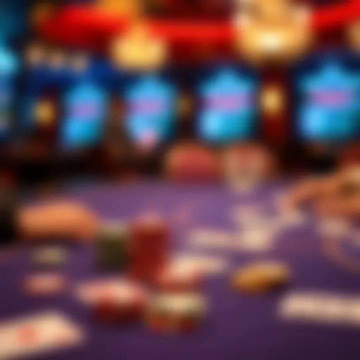 A captivating scene of a poker table with chips and cards