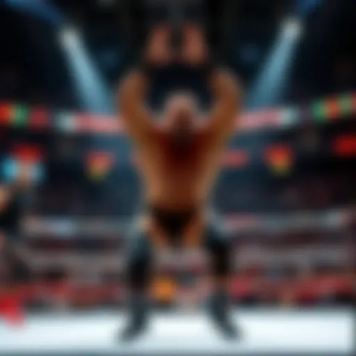 WWE match showcasing a dramatic moment