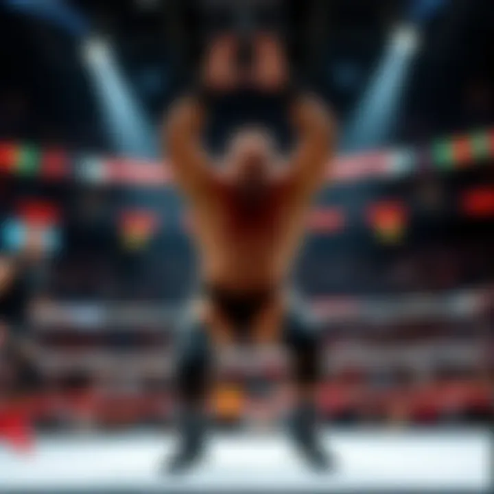 WWE match showcasing a dramatic moment