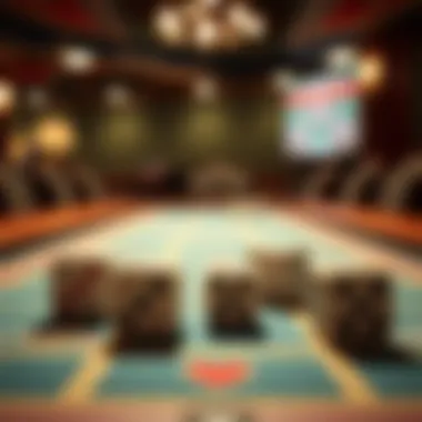 A strategic game setup of Yahtzee with five dice.